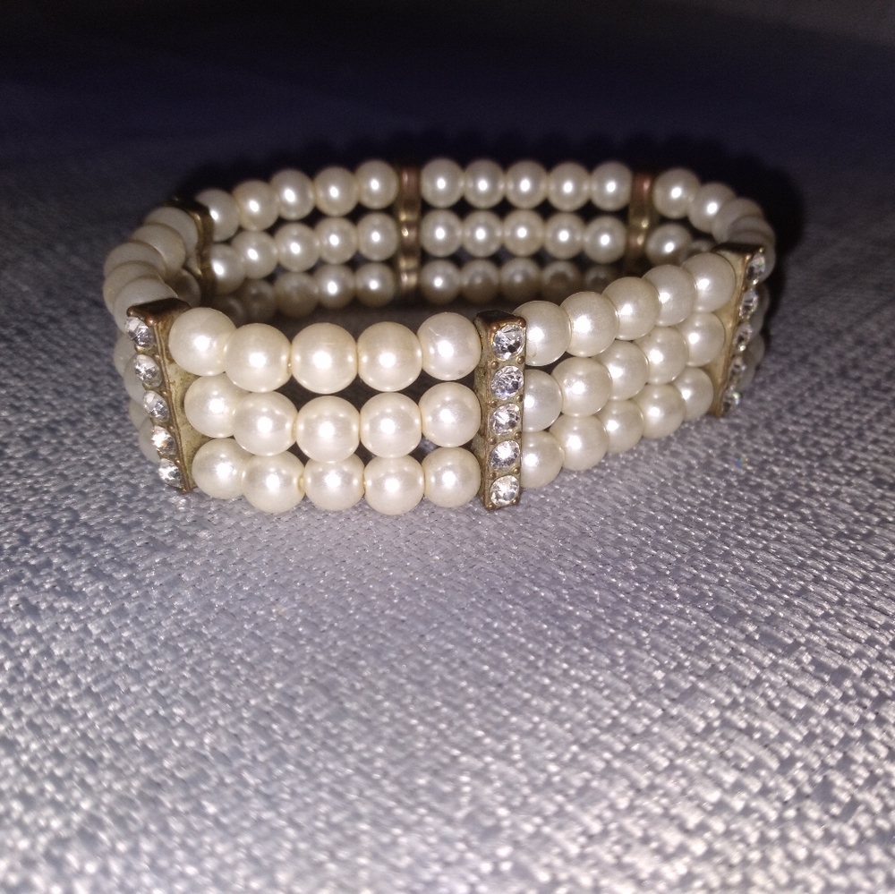 Bridal real Freahwater pearl bracelet multilayer